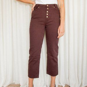 nwot HOUSE OF SUNNY 35MM - High Waisted Jeans mahogany brown straight crop